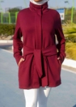 Picture of 7473 Not So Basic Maroon Long Jacket For Women