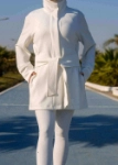 Picture of 7473 Not So Basic White Long Jacket For Women