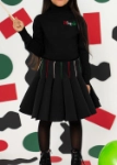 Picture of 7519 Black Skirt With Kuwait Color National Day For Girl KND-24