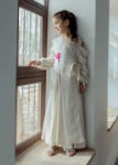 Picture of 7530 Beige Linen Dress Ramadan For Girls RAM-24