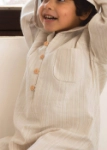 Picture of Beige Stripes Moroccan Dishdasha For Boys (With Name Printing Option)
