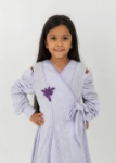 Picture of 7530 Purple Linen Dress Ramadan For Girls RAM-24