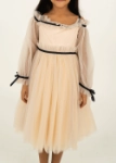 Picture of Beige 7106 With Black Line Dress For Girls