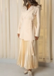 Picture of 7458 Beige Blazer And Skirt Set For Women