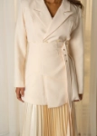 Picture of 7458 Beige Blazer And Skirt Set For Women