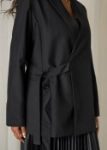 Picture of 7495 Black Blazer With Skirt Set For Women