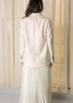 Picture of 7489 Off White Blazer With Off White Skirt Set For Women