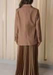 Picture of 7489 Brown Blazer With Brown Skirt Set For Women